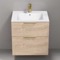 Wall Mounted Bathroom Vanity, Modern, 24